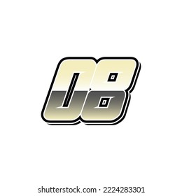 
Simple Racing Start Number 08 Vector Template
