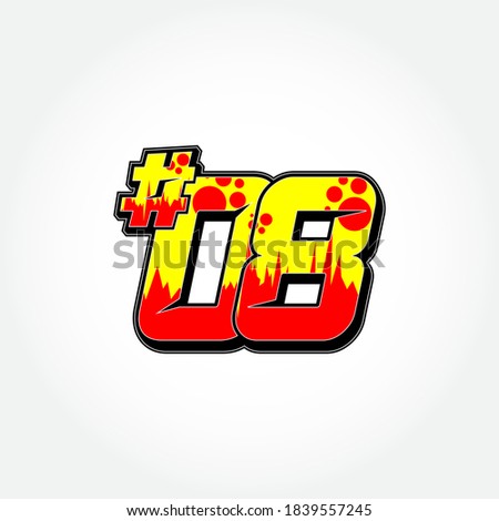 Simple Racing Start Number 08 Vector Template