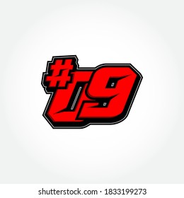 Simple Racing Start Number 09 Vector Template