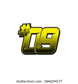 Simple Racing Start Number 09 Vector Template