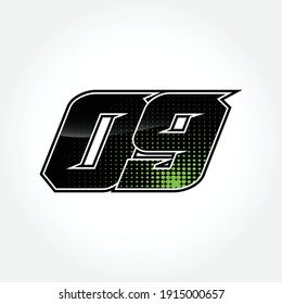 Simple Racing Start Number 09 Vector Template