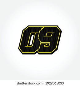 Simple Racing Start Number 09 Vector Template