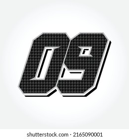 Simple Racing Start Number 09 Vector Template
