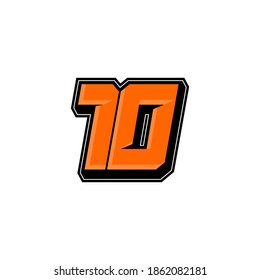 Simple Racing Start Number 10 Vector Template