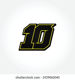 Simple Racing Start Number 10 Vector Template