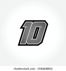 Simple Racing Start Number 10 Vector Template