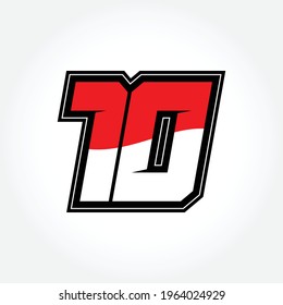 Simple Racing Start Number 10 Vector Template