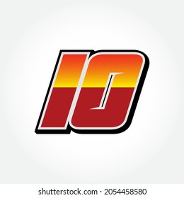 Simple Racing Start Number 10 Vector Template