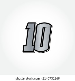 Simple Racing Start Number 10 Vector Template