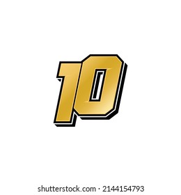 Einfache Racing-Startnummer 10-Vektorvorlage