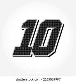 Einfache Racing-Startnummer 10-Vektorvorlage