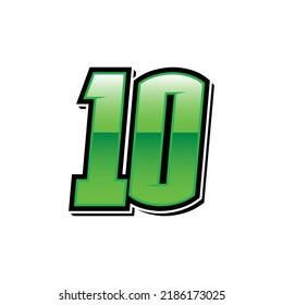 Simple Racing Start Number 10 Vector Template
