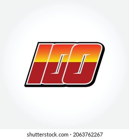 Simple Racing Start Number 100 Vector Template