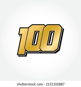 Simple Racing Start Number 100 Vector Template