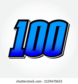 Simple Racing Start Number 100 Vector Template