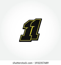 Simple Racing Start Number 11 Vector Template