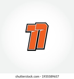 Simple Racing Start Number 11 Vector Template