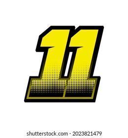 Simple Racing Start Number 11 Vector Template