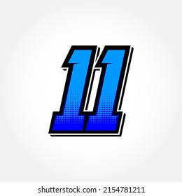 Simple Racing Start Number 11 Vector Template