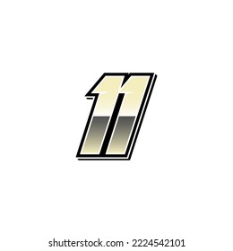 Plantilla de vector número de inicio de carreras simple 11