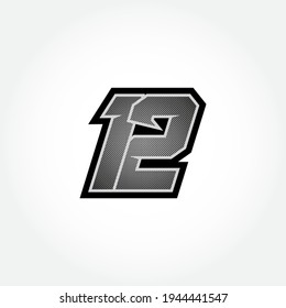 Simple Racing Start Number 12 Vector Template
