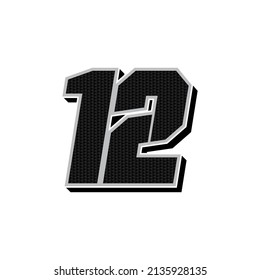 Simple Racing Start Number 12 Vector Template