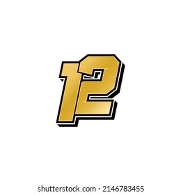 Simple Racing Start Number 12 Vector Template