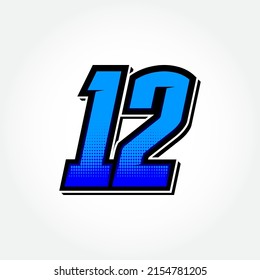 Einfache Racing-Startnummer 12-Vektorvorlage
