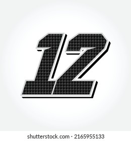 12 Simple Racing Number Simple Racing Start Number 12 Vector Stock Vector (Royalty Free ...