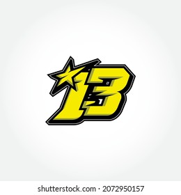 Simple Racing Start Number 13 Vector Template
