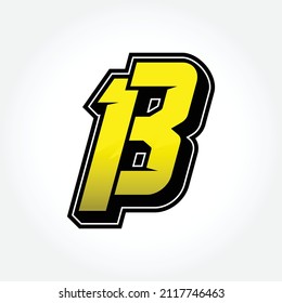Simple Racing Start Number 13 Vector Template