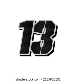 Simple Racing Start Number 13 Vector Template