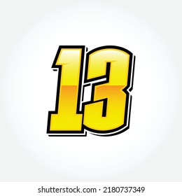 Simple Racing Start Number 13 Vector Template