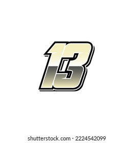 Simple Racing Start Number 13 Vector Template