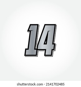 Simple Racing Start Number 14 Vector Template