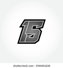 Simple Racing Start Number 15 Vector Template