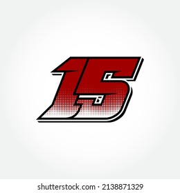 Simple Racing Start Number 15 Vector Template