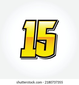 Simple Racing Start Number 15 Vector Template