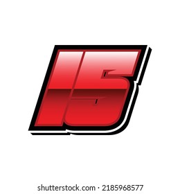 Simple Racing Start Number 15 Vector Template