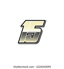 Simple Racing Start Number 15 Vector Template