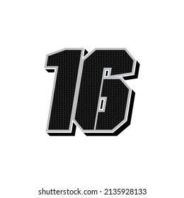 Simple Racing Start Number 16 Vector Template