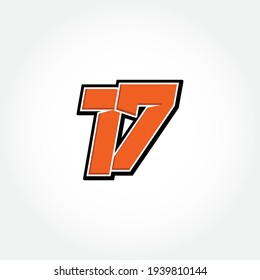 Simple Racing Start Number 17 Vector Template