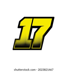 Simple Racing Start Number 17 Vector Template