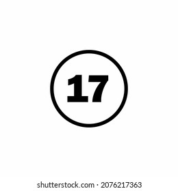 Simple Racing Start Number 17 Vector Template