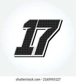 Simple Racing Start Number 17 Vector Template