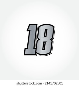 Simple Racing Start Number 18 Vector Template