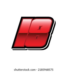 Simple Racing Start Number 18 Vector Template