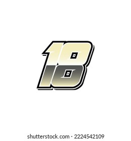 Simple Racing Start Number 18 Vector Template
