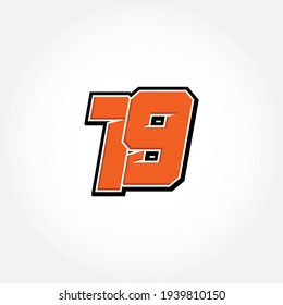 Simple Racing Start Number 19 Vector Template