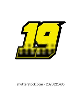 Simple Racing Start Number 19 Vector Template